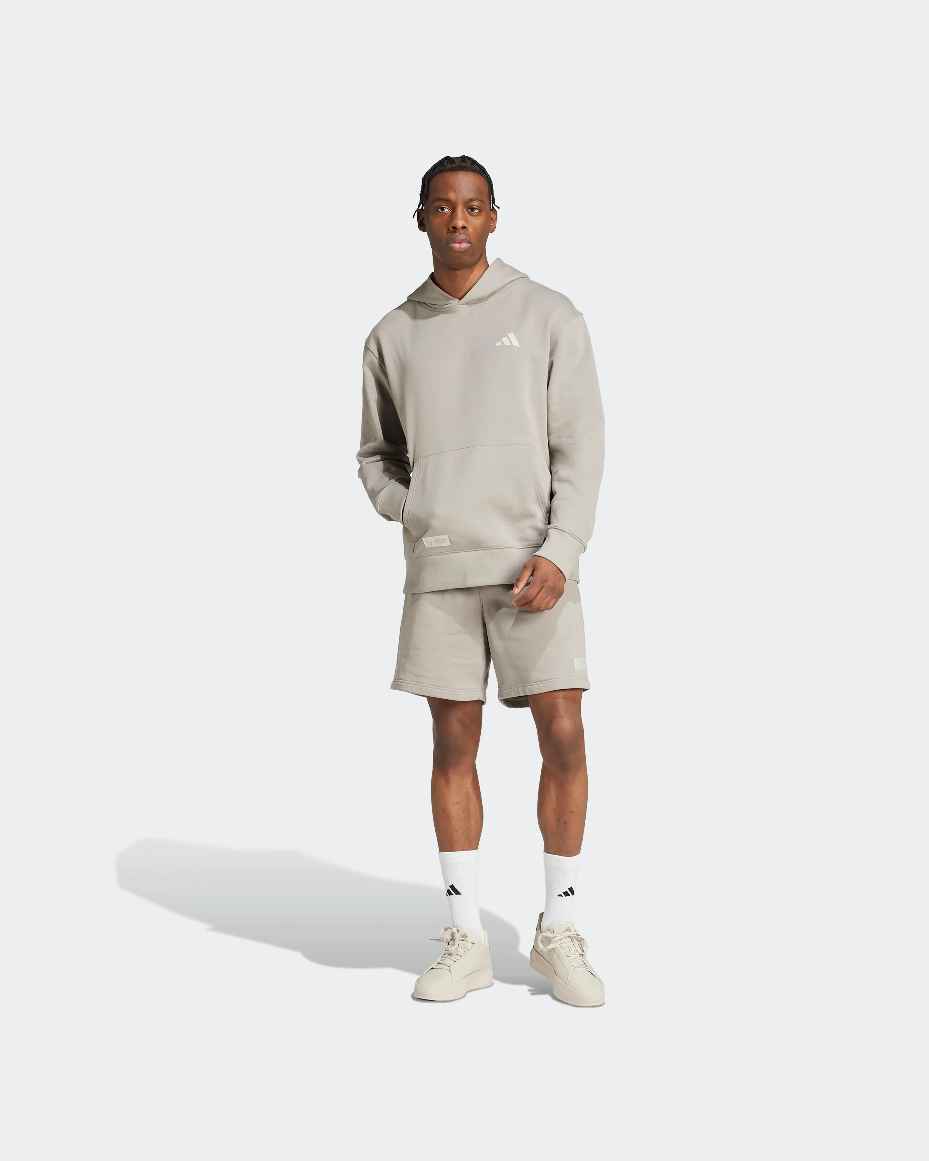 Mens Premium Sweat Hoody Beige - Image 3