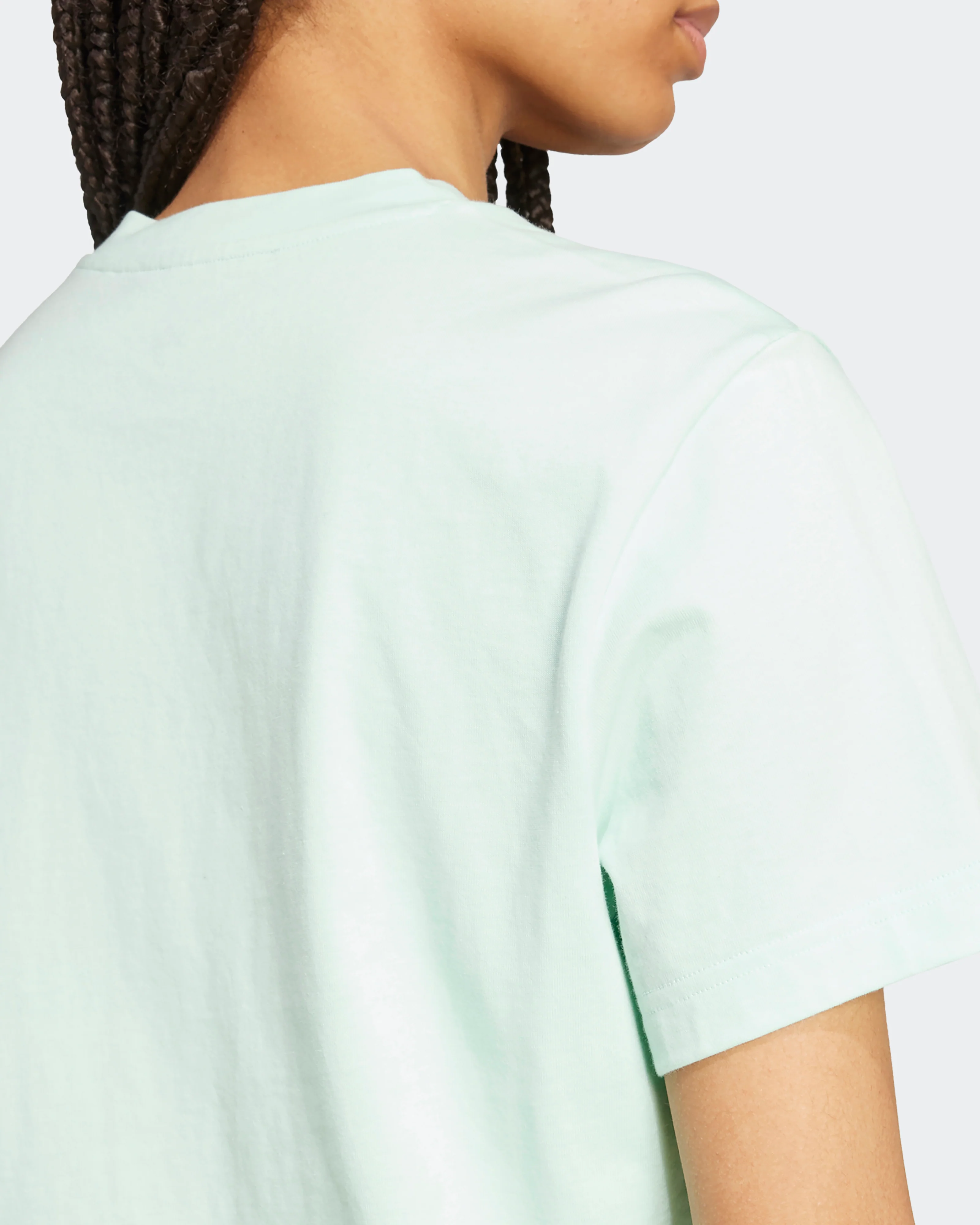 Womens Premium Woven Crop T-Shirt Green - Image 5